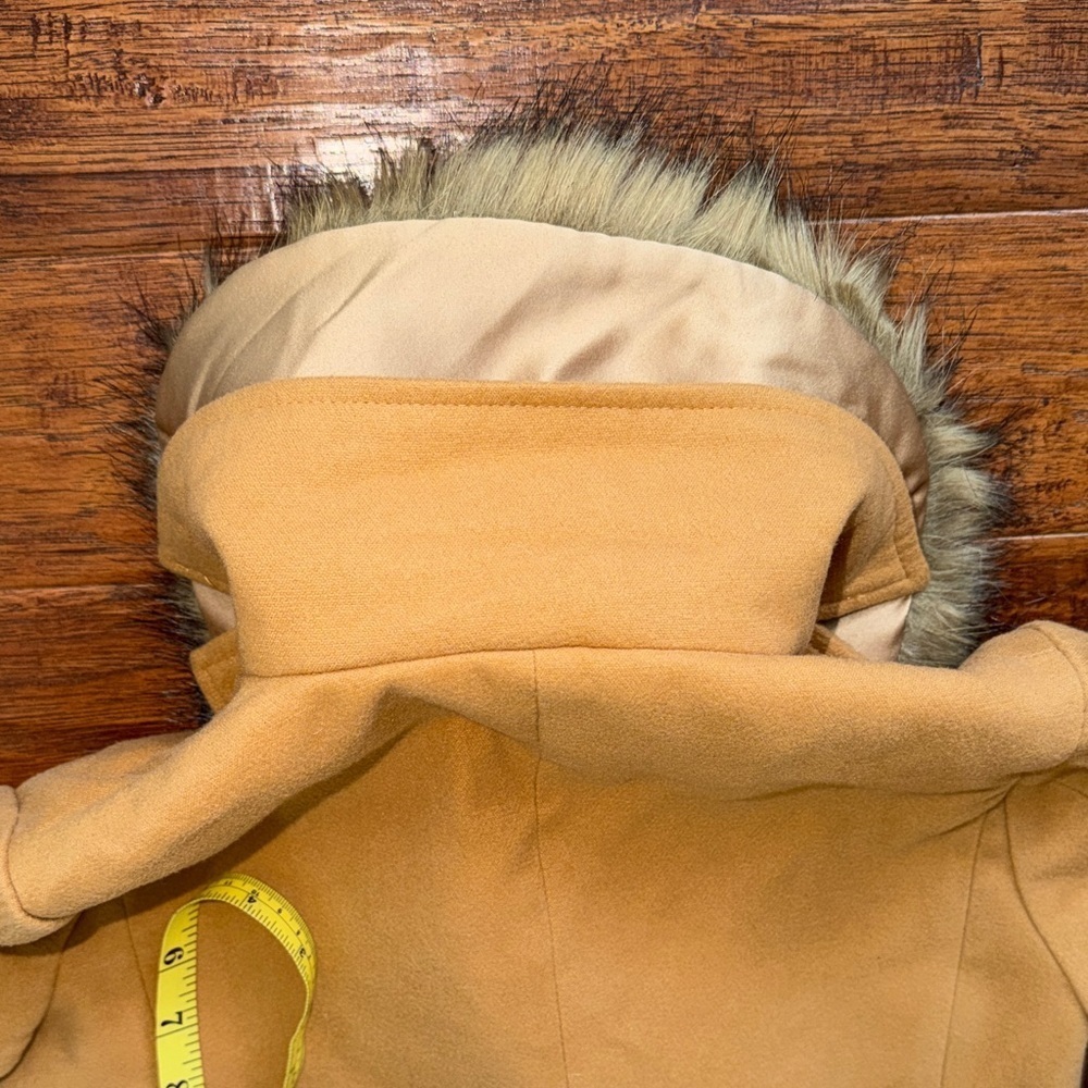 Ivy City Co Kids Sloane Camel Tan Peacoat with Removable Faux Fur Collar, 9/10 - Picture 10 of 13